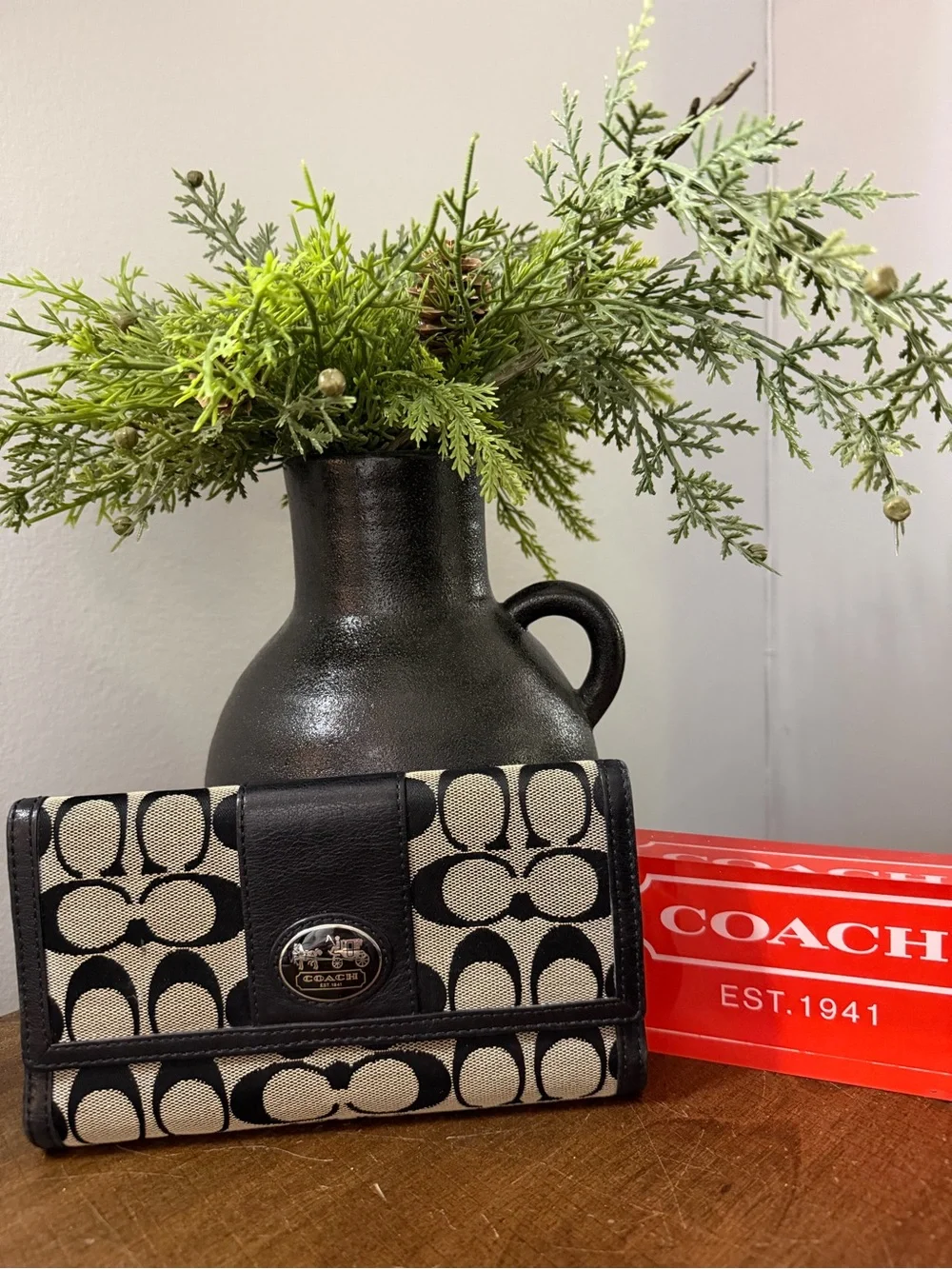 Coach Hampton Signature Monogram Shoulder Bag & Wallet